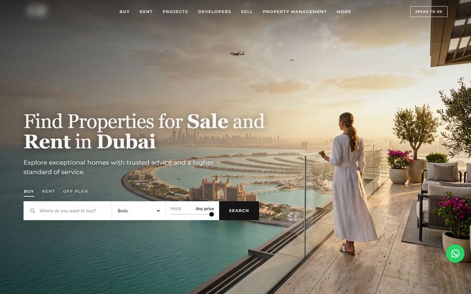 Dubai brokerage website homepage